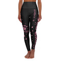 Sakura Night High-Waisted Yoga Leggings — Pink Cherry Blossom Fitness Tights